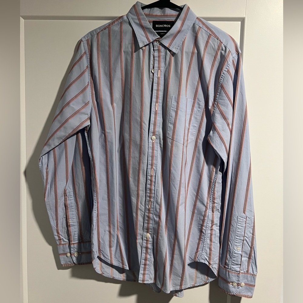Bonobos slim fit striped dress shirt size M